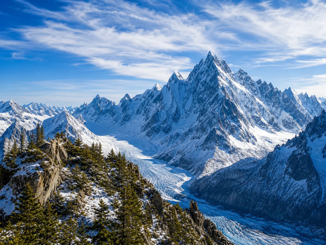 Une vallée glaciaire en U avec une moraine